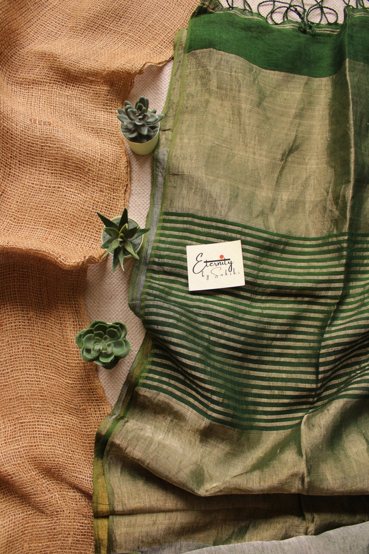 Nayana Metallic Green Saree - Eternity by Sakshi