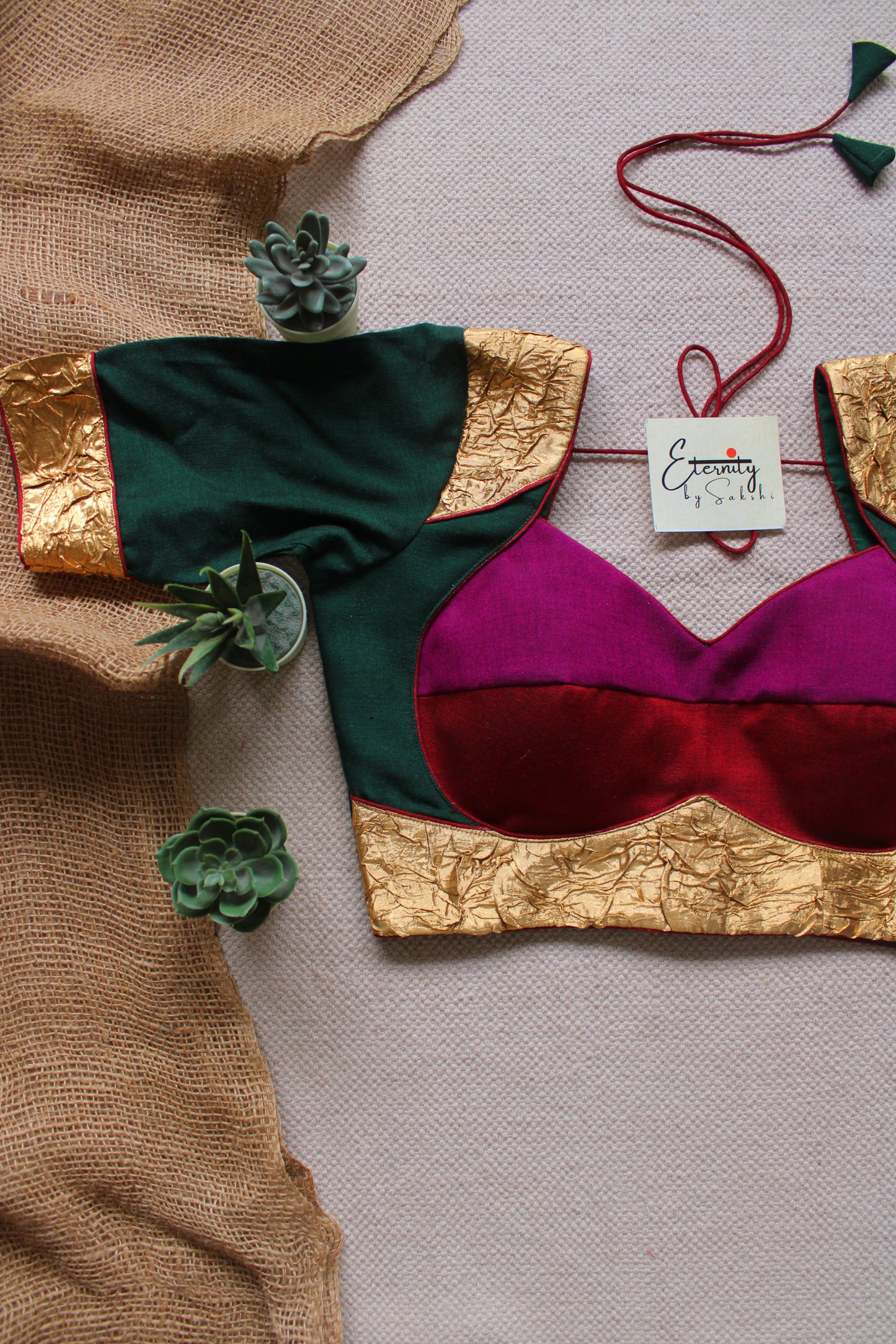 Green Navrangi Patch Blouse