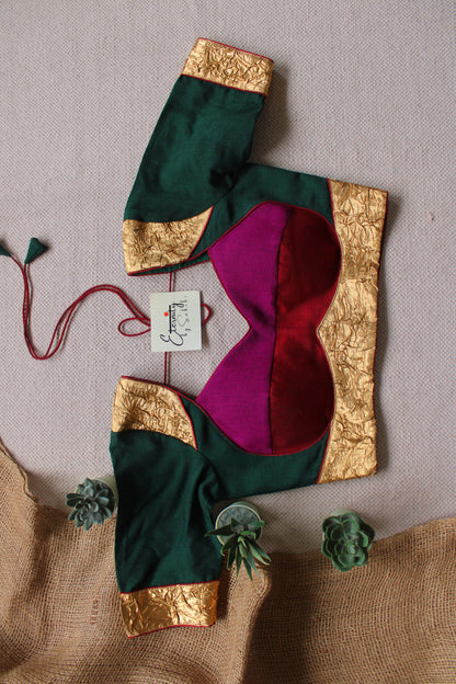 Green Navrangi Patch Blouse