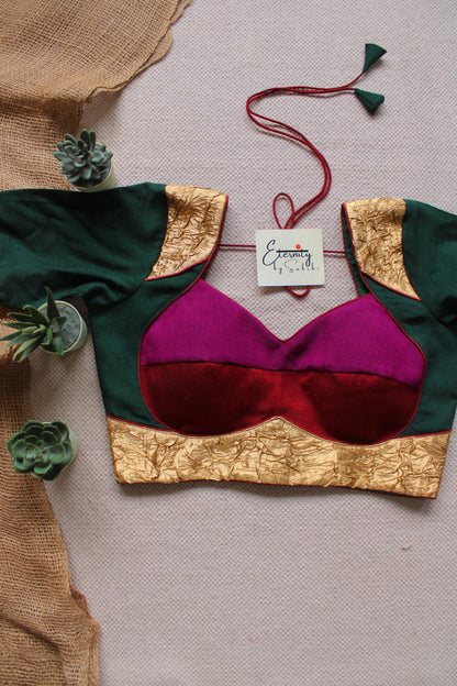 Green Navrangi Patch Blouse