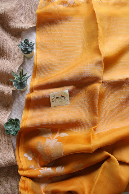 Yellow Muslin Silk Saree - Eternity by Sakshi