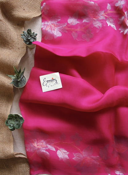 Pink Muslin Silk Saree - Eternity by Sakshi