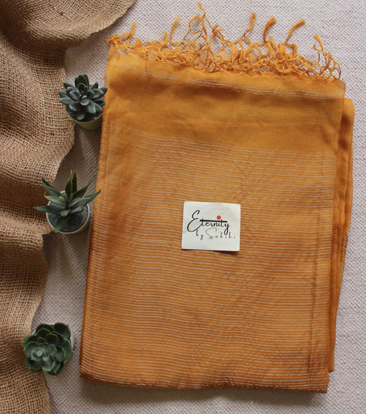 Yellow Muslin Silk Saree - Eternity by Sakshi