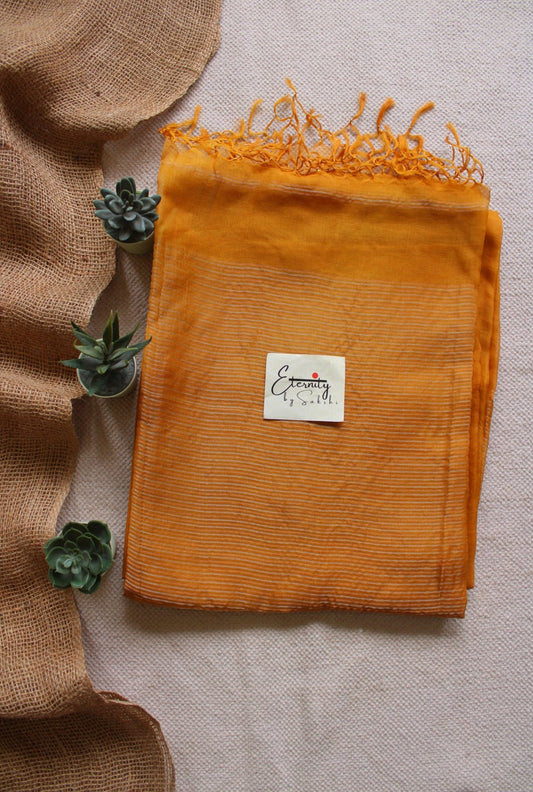 Yellow Muslin Silk Saree - Eternity by Sakshi