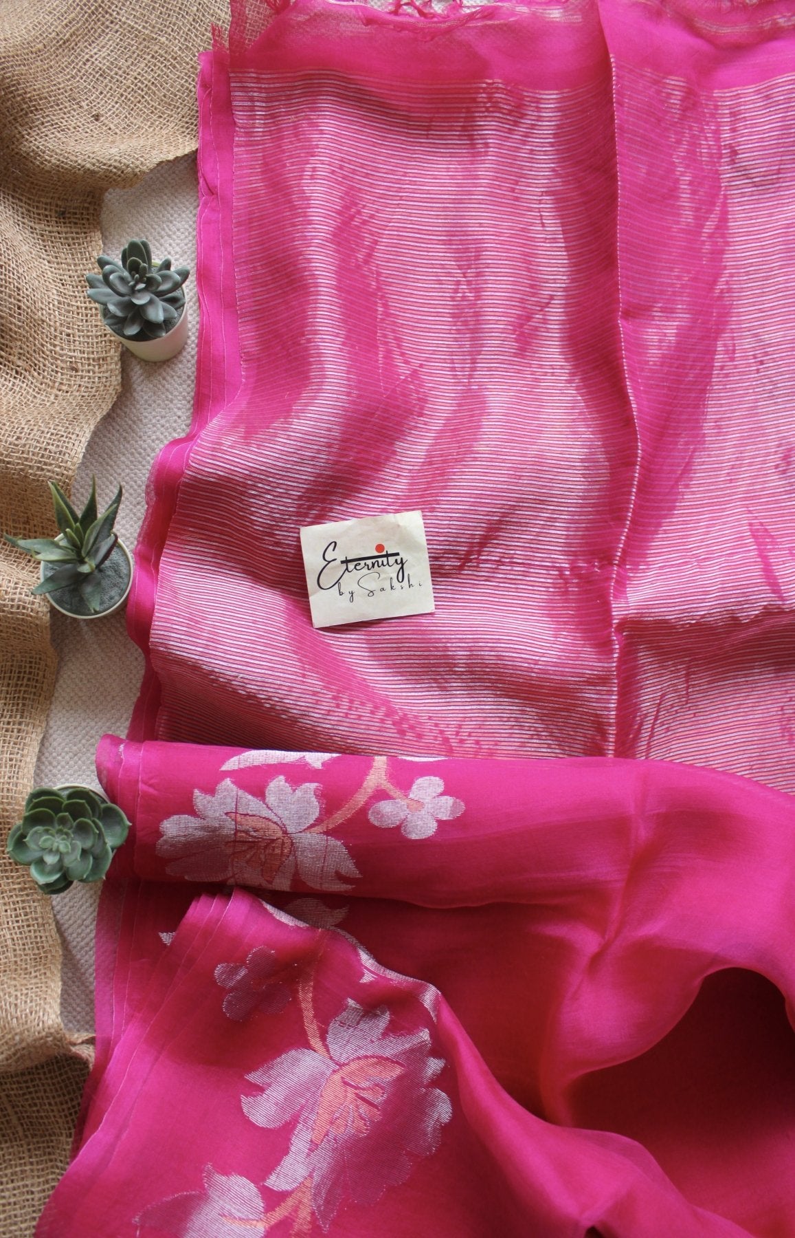 Pink Muslin Silk Saree - Eternity by Sakshi