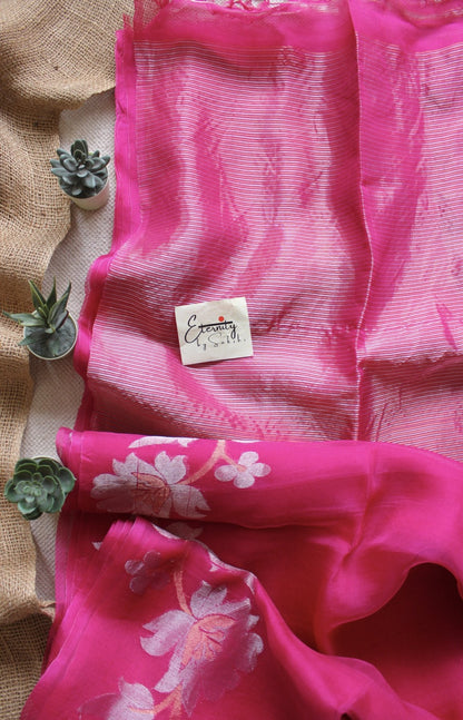 Pink Muslin Silk Saree - Eternity by Sakshi