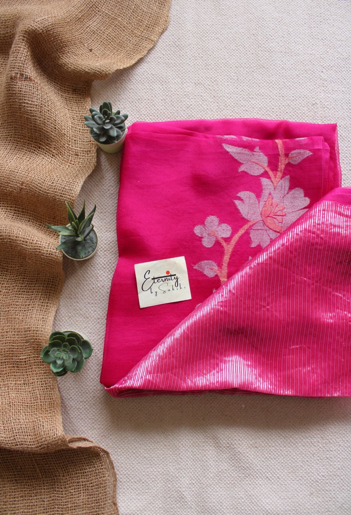 Pink Muslin Silk Saree - Eternity by Sakshi