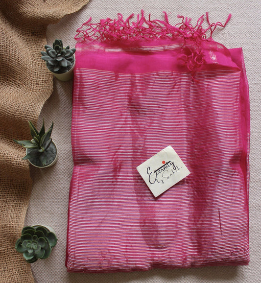 Pink Muslin Silk Saree - Eternity by Sakshi
