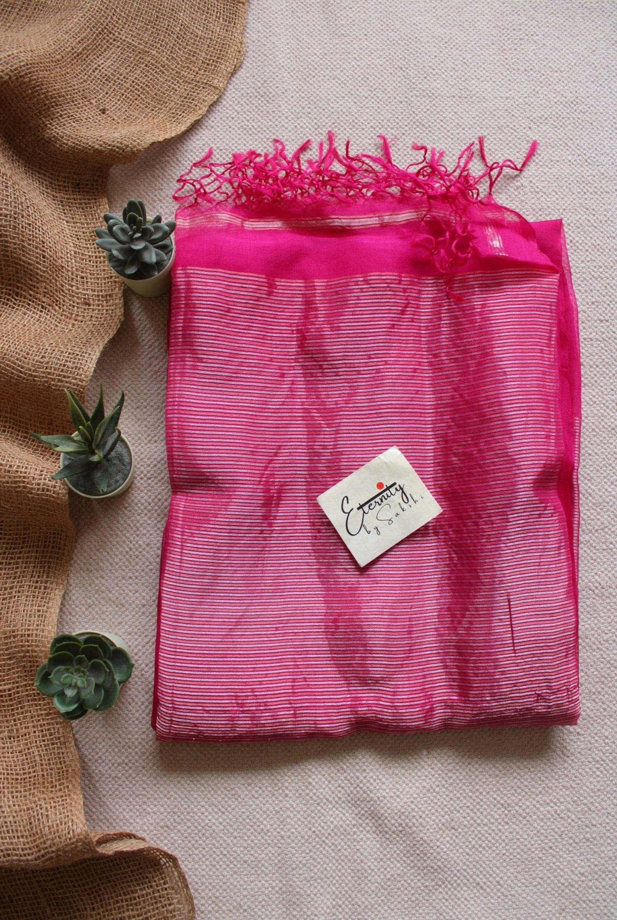 Pink Muslin Silk Saree - Eternity by Sakshi