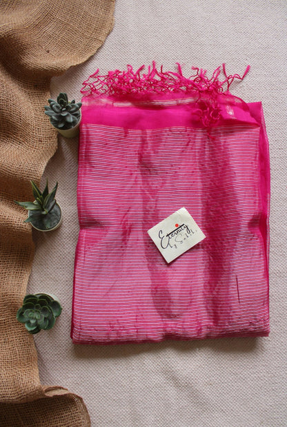 Pink Muslin Silk Saree - Eternity by Sakshi