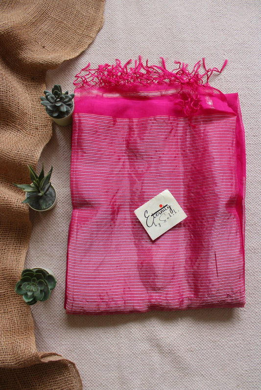 Pink Muslin Silk Saree - Eternity by Sakshi