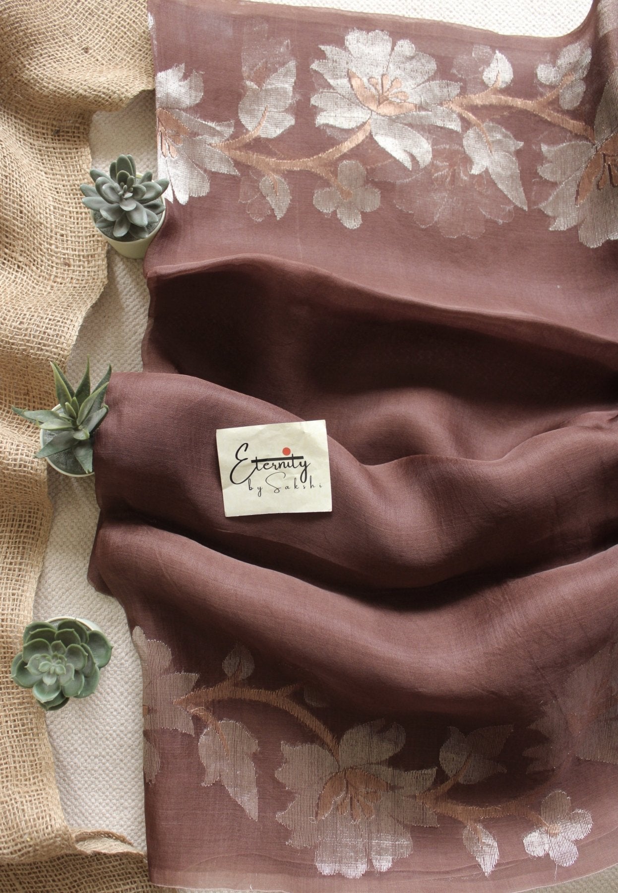 Brown Muslin silk Saree - Eternity by Sakshi