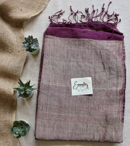 Rosy Stripes metallic Linen Saree - Eternity by Sakshi