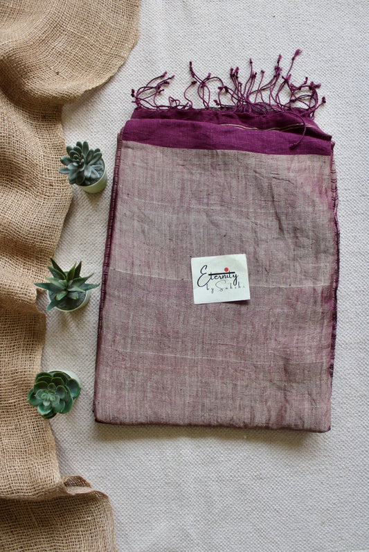 Rosy Stripes metallic Linen Saree - Eternity by Sakshi