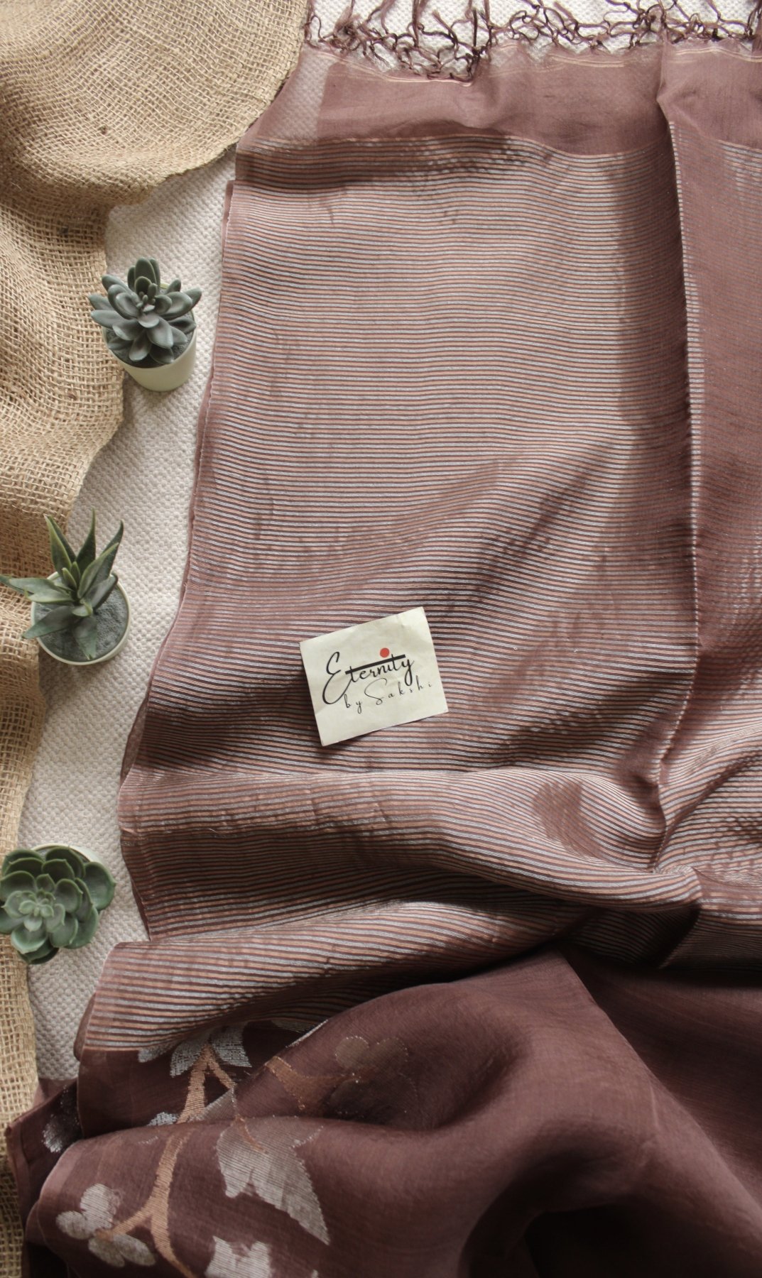 Brown Muslin silk Saree - Eternity by Sakshi
