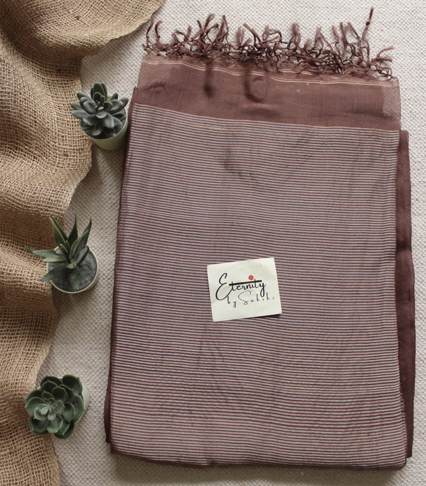 Brown Muslin silk Saree - Eternity by Sakshi