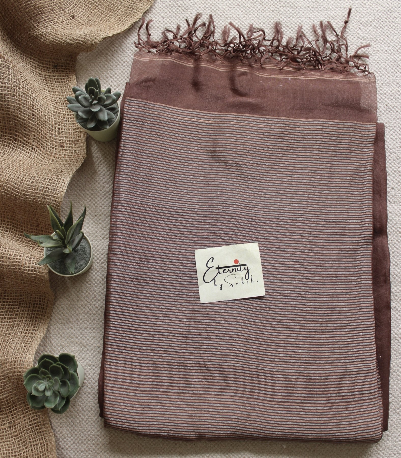 Brown Muslin silk Saree - Eternity by Sakshi