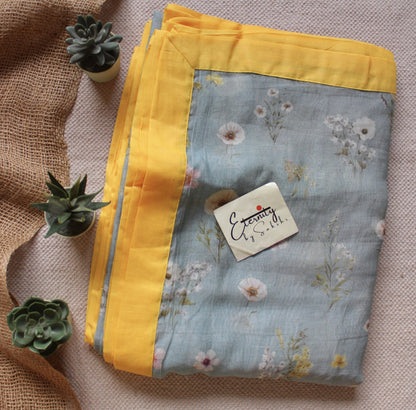 Grey Digital Print Chanderi Cotton Saree - Eternity by Sakshi