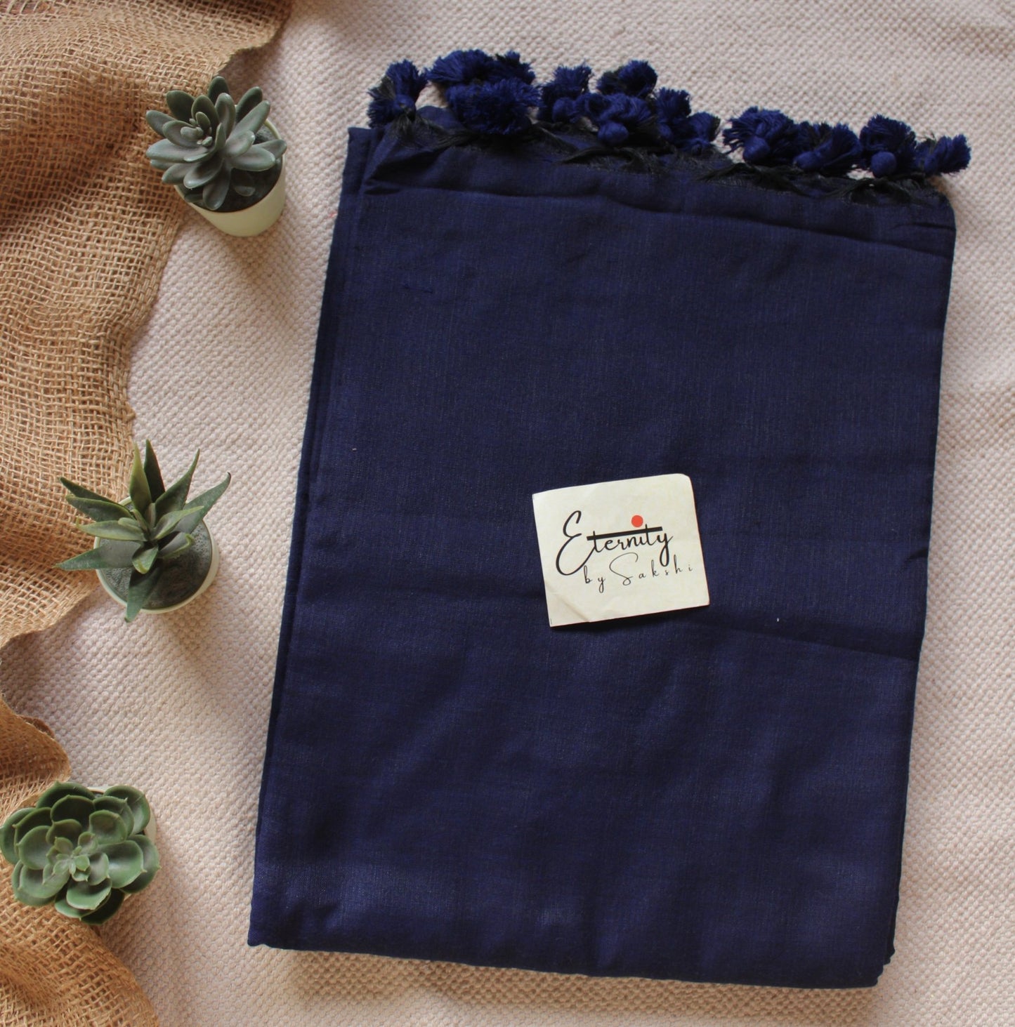 Midnight Blue Saree + Orange Noorie Blouse Combo - Eternity by Sakshi
