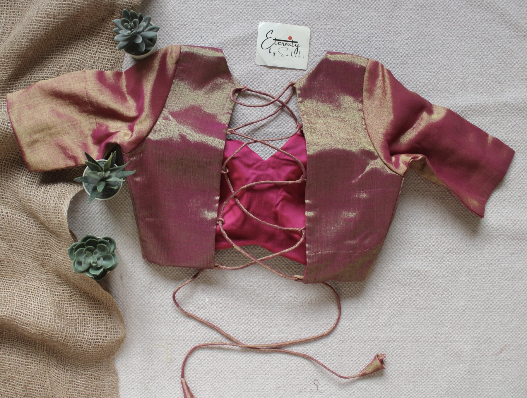Rosy Gulaabi Backless Blouse - Eternity by Sakshi
