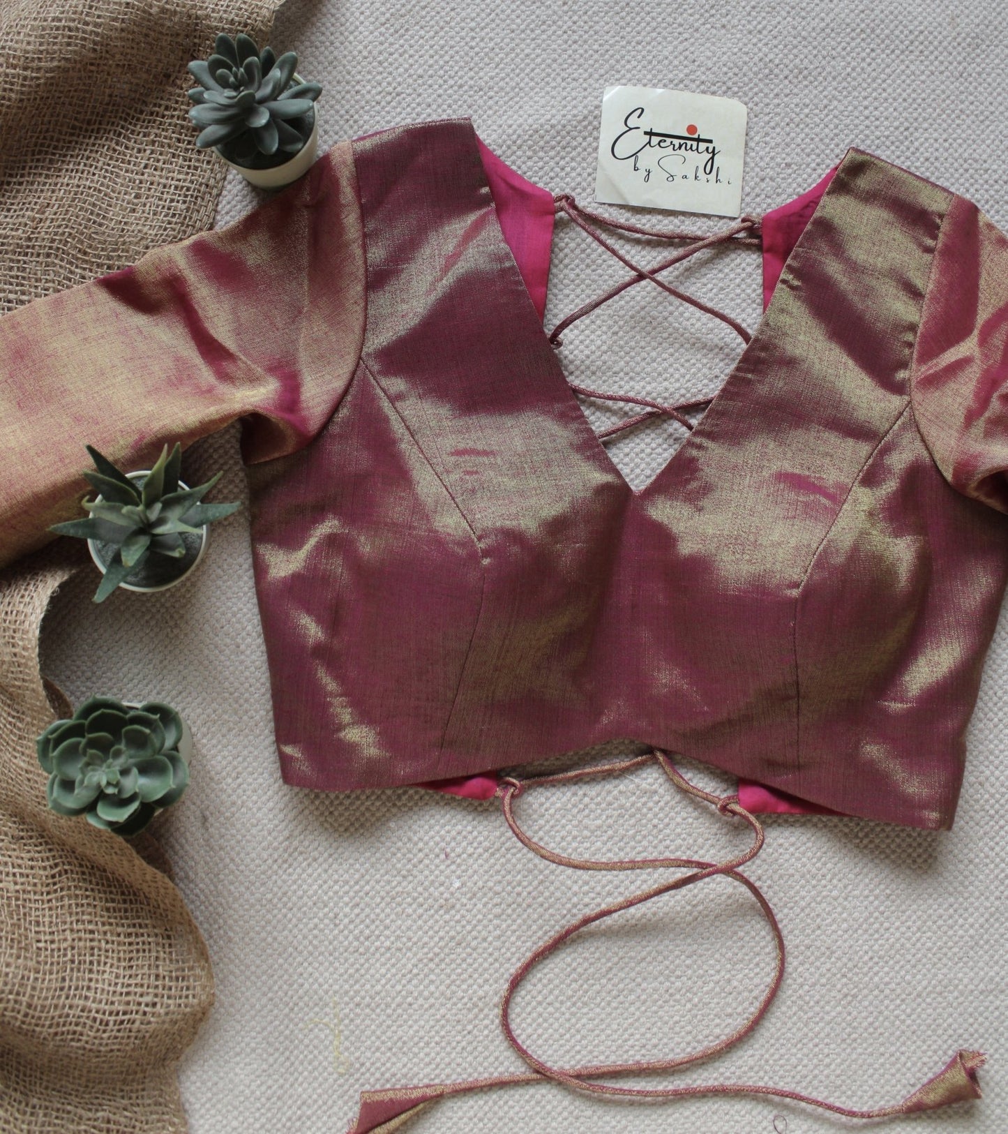 Rosy Gulaabi Backless Blouse - Eternity by Sakshi