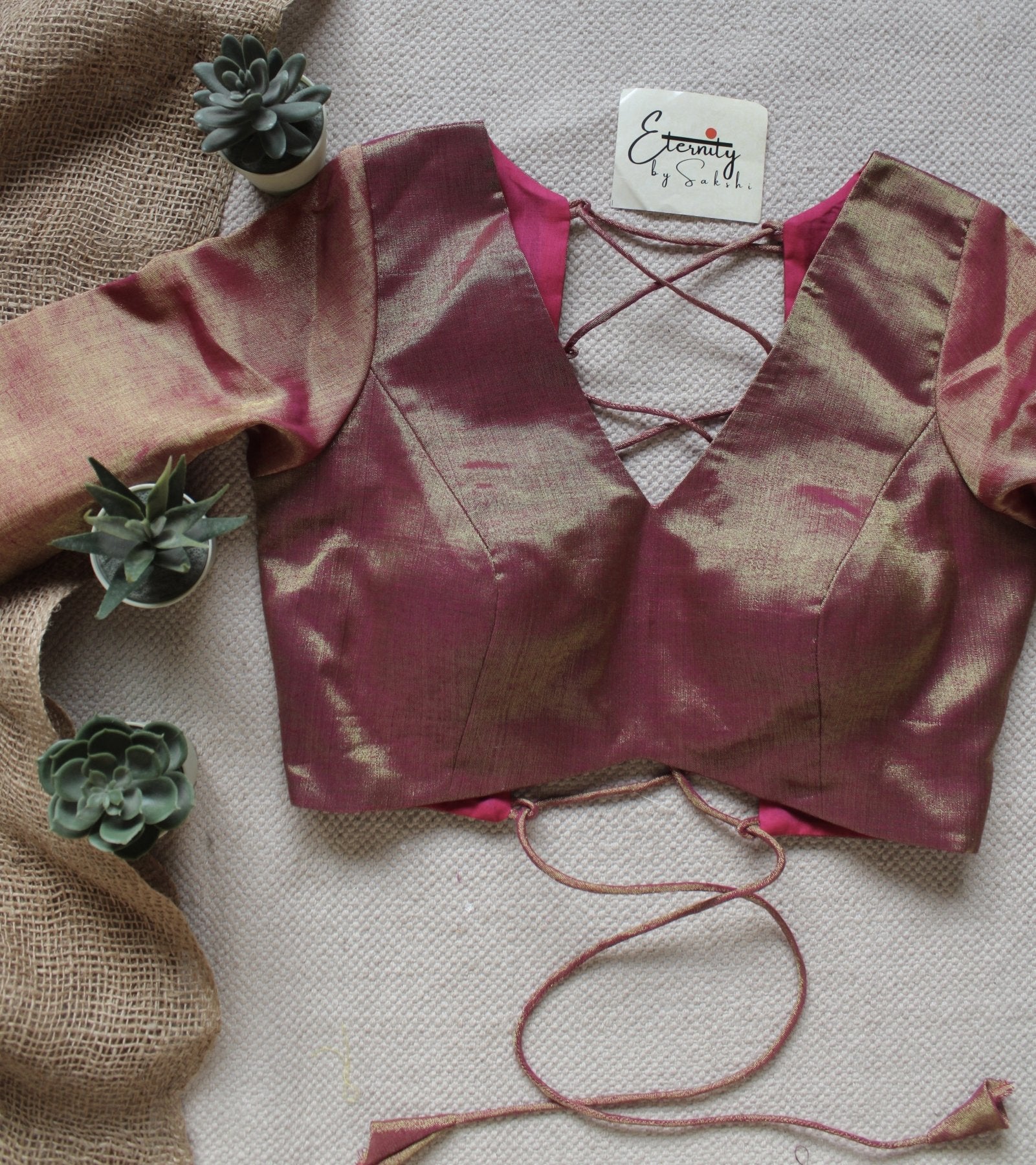Rosy Gulaabi Backless Blouse - Eternity by Sakshi