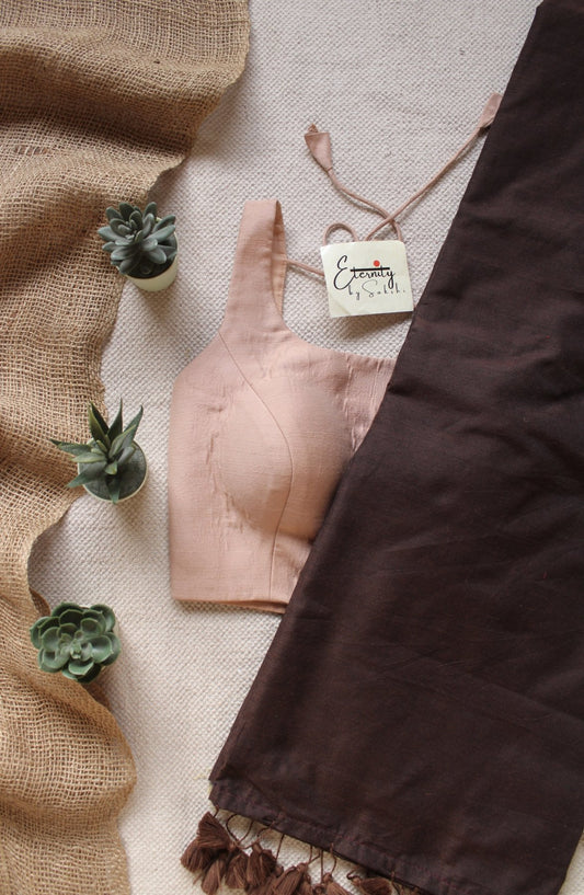 COCO Butter Saree + Beige Noorie Blouse Combo - Eternity by Sakshi