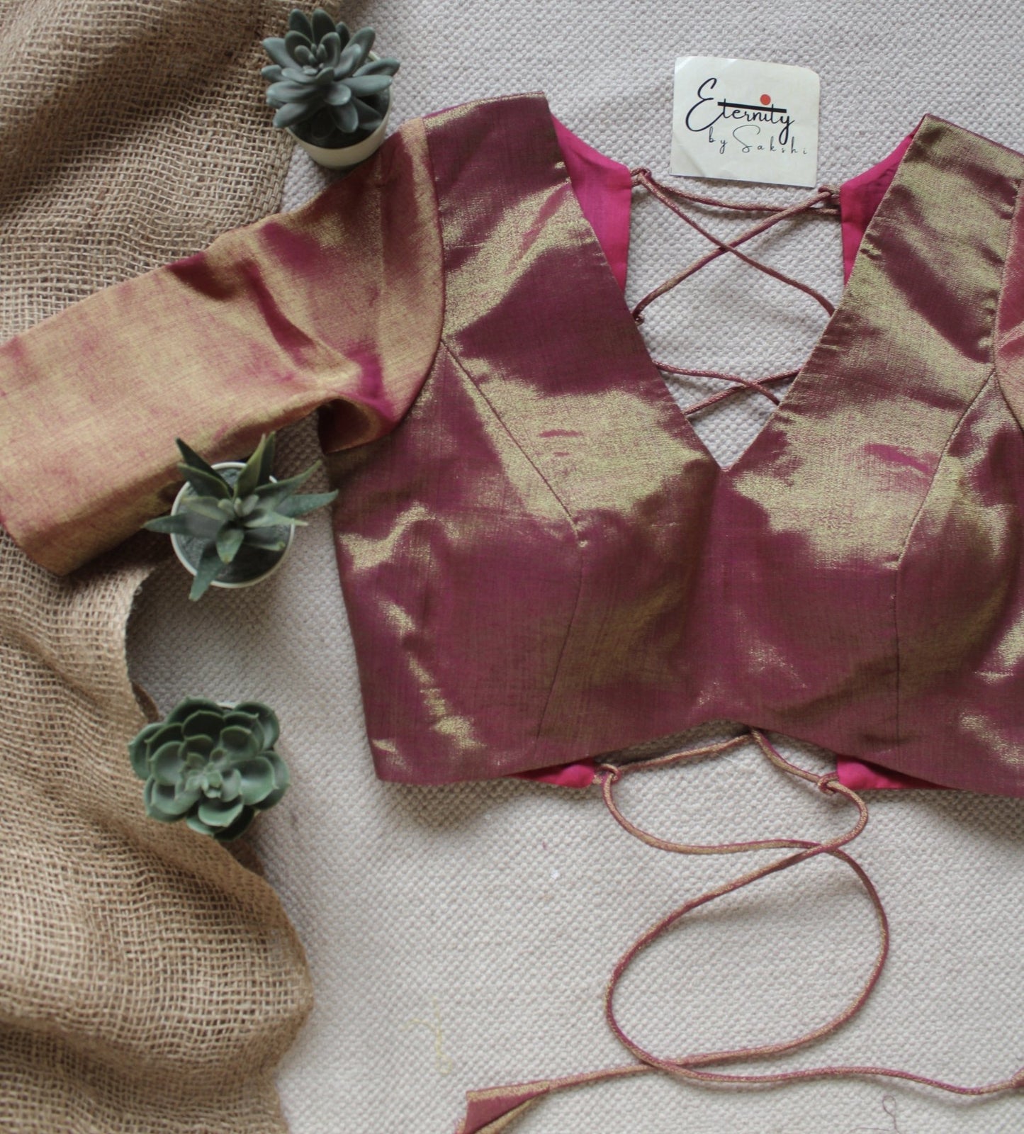 Rosy Gulaabi Backless Blouse - Eternity by Sakshi