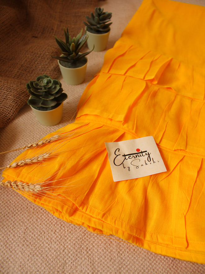 YELLOW RUFFLE SAREE