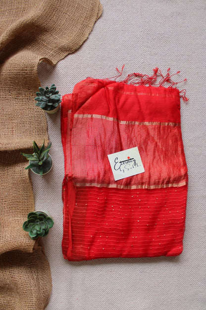 Red Raga Resham Saree - Eternity by Sakshi