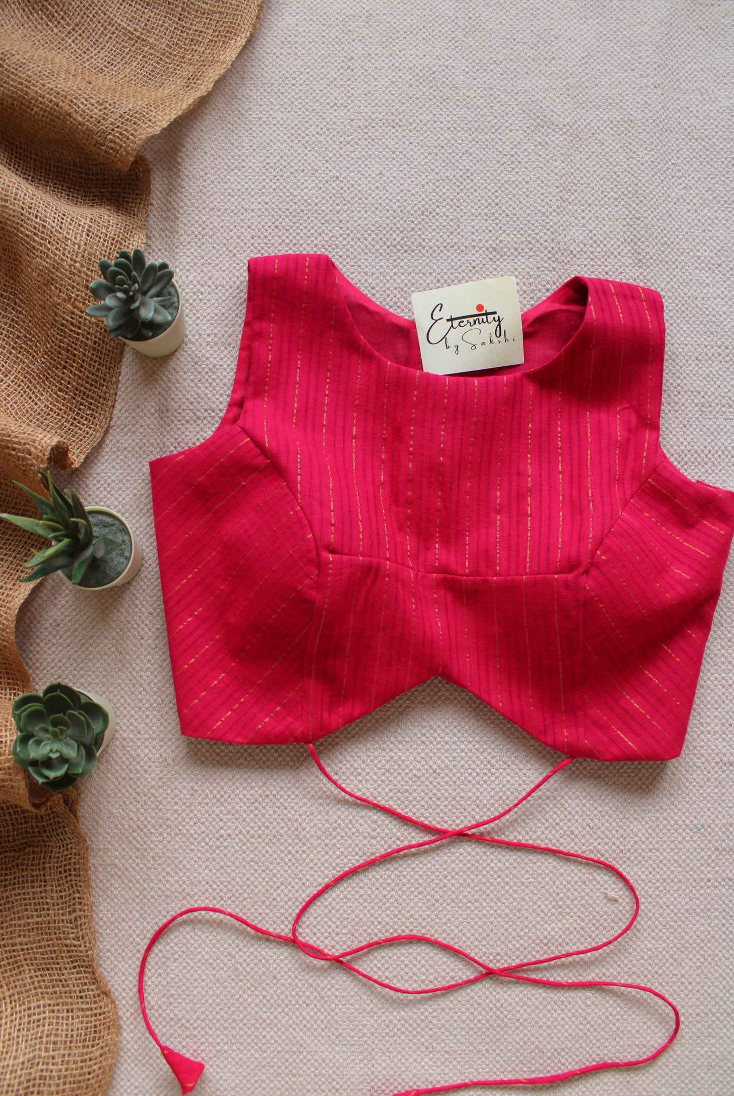 Magenta Pink Navya Stripes Blouse 