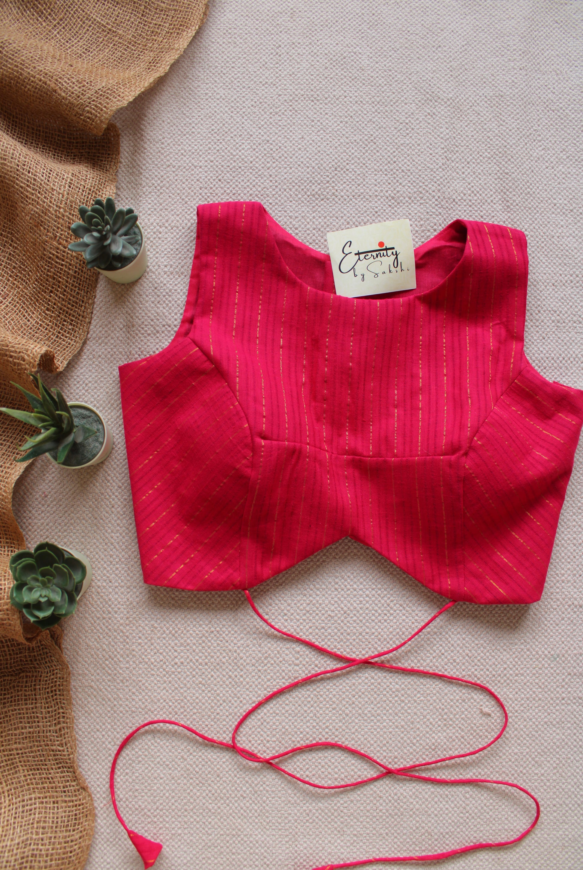 Magenta Pink Navya Stripes Blouse 