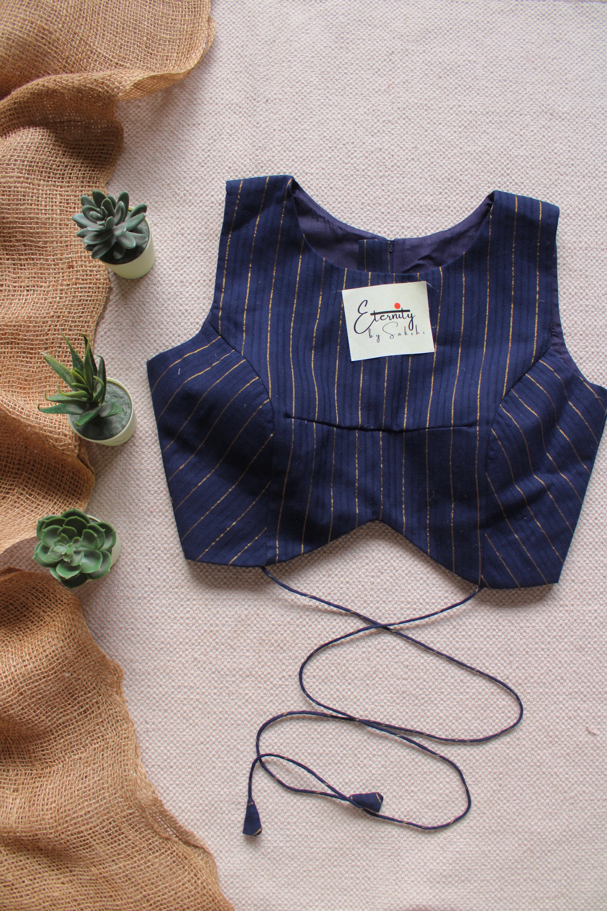 Navy Blue Navya Stripes Blouse