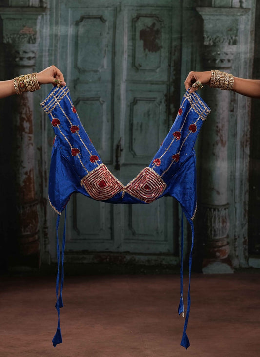 Noor-e-Neel Patch Aangi Blouse - Eternity by Sakshi