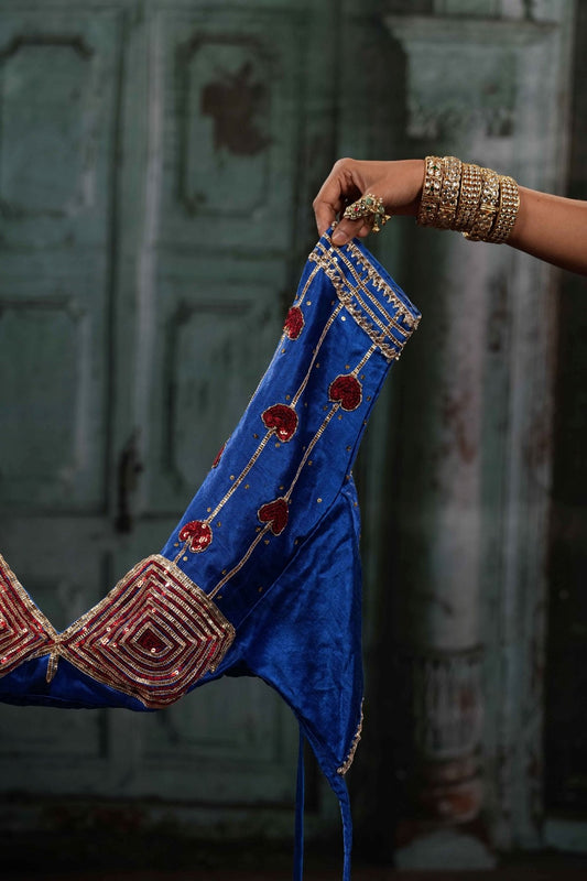 Noor-e-Neel Patch Aangi Blouse - Eternity by Sakshi