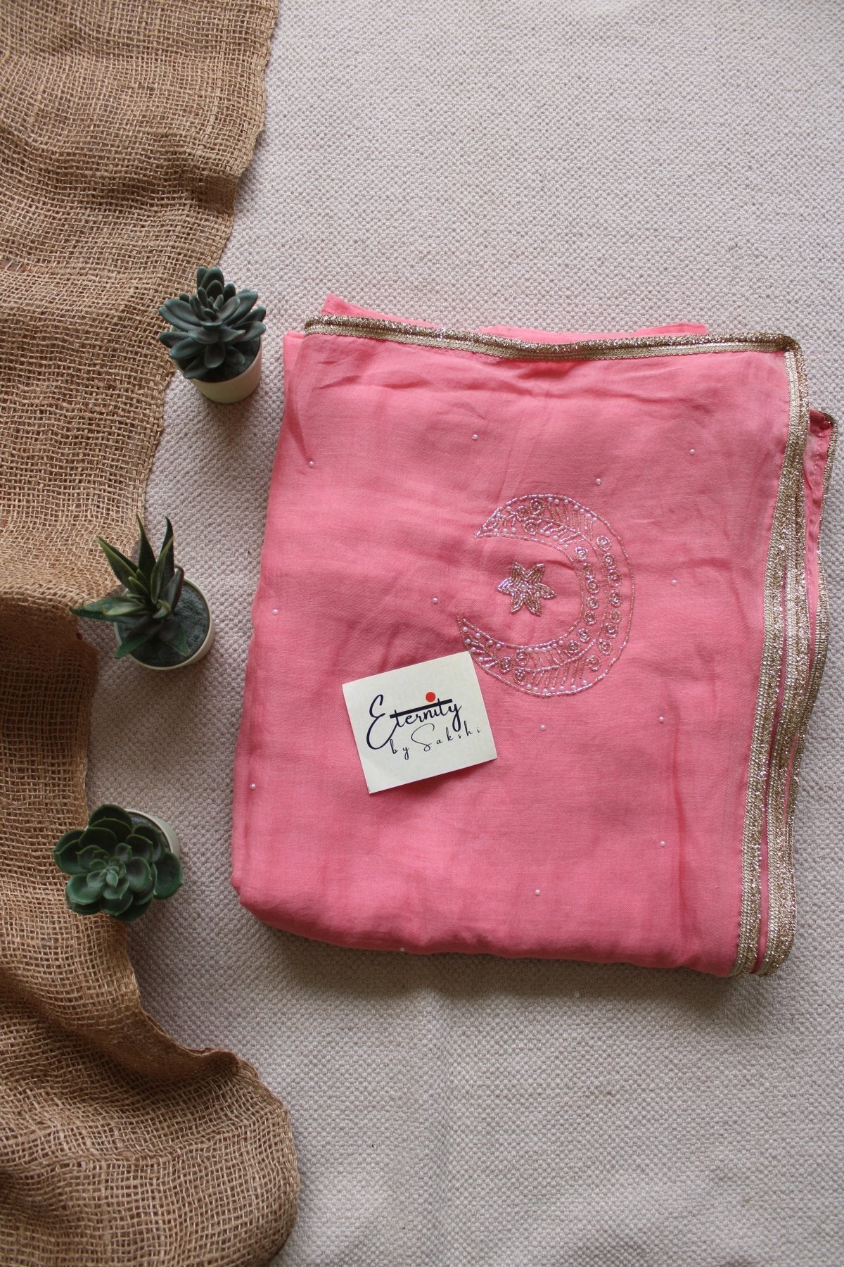 Pink Chand Tara Handwork Saree - Eternity by Sakshi