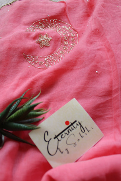 Pink Chand Tara Handwork Saree - Eternity by Sakshi