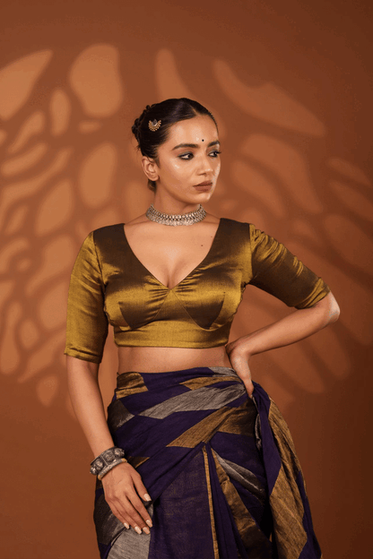 Sona Blouse – Gold Cotton Zari