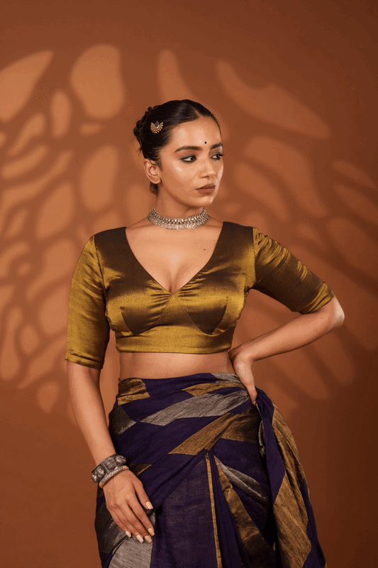 Sona Blouse – Gold Cotton Zari