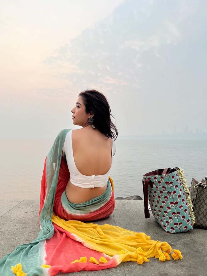 YELLOW TIE AND DYE SAREE