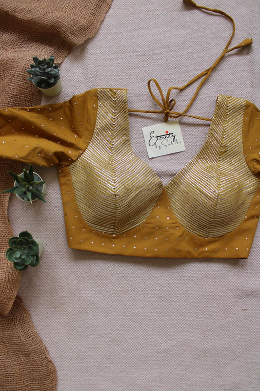 Mustard Gulkaari Blouse - Eternity by Sakshi