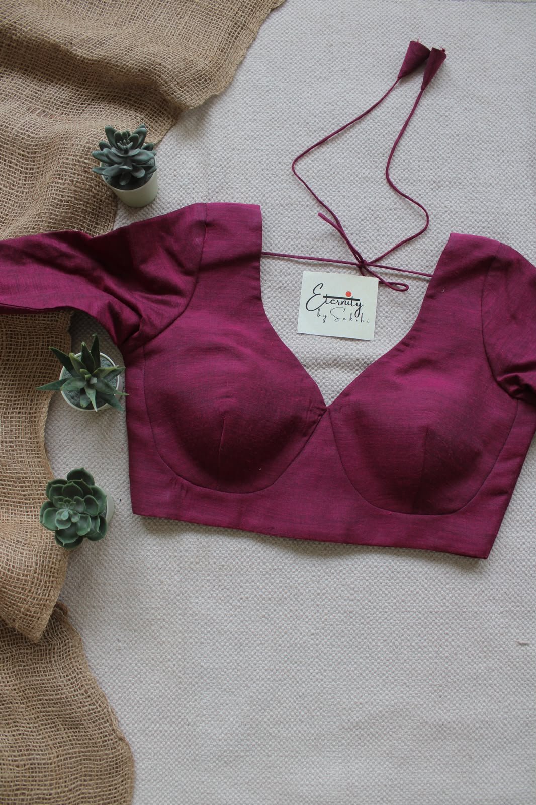 Rosy Pink Madhubala With Sleeves Blouse - Eternity by Sakshi