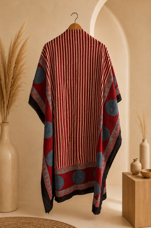 Kaftan Fabric Scarlet Stripe - Eternity by Sakshi
