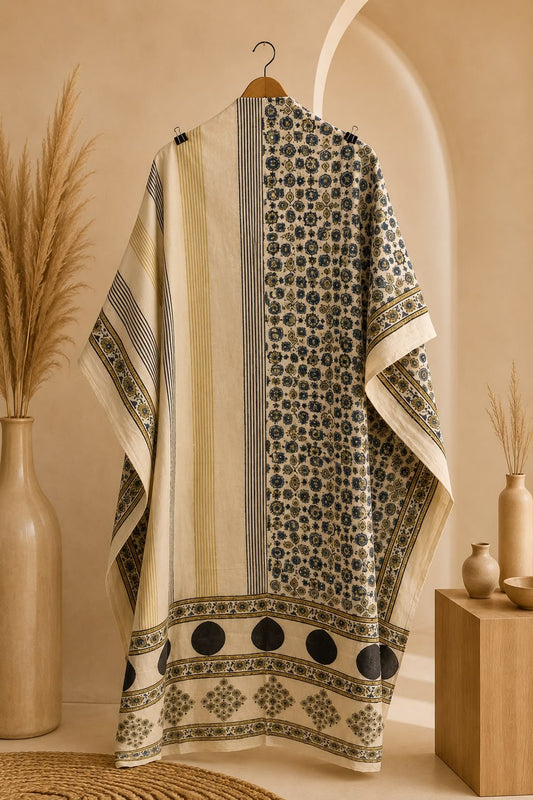 Kaftan Fabric Saanjh Indigo - Eternity by Sakshi