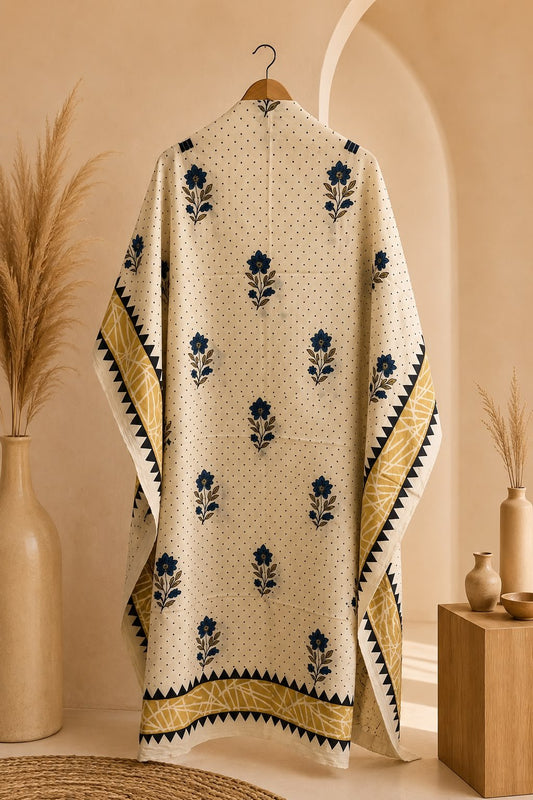 Kaftan Fabric Blue Blossom - Eternity by Sakshi