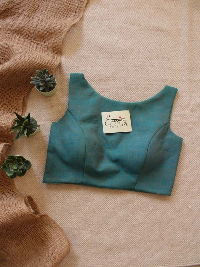 Cyan Boatneck Garage Blouse