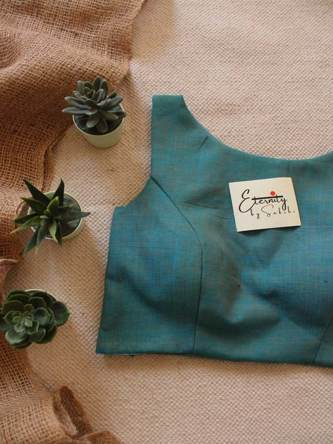 Cyan Boatneck Garage Blouse