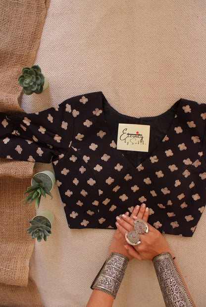 Black Ajrakh Blouse - Eternity by Sakshi