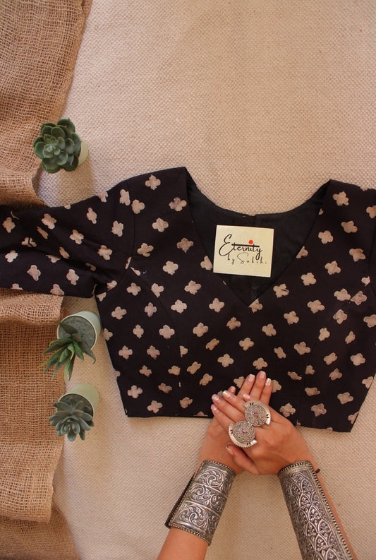 Black Ajrakh Blouse - Eternity by Sakshi
