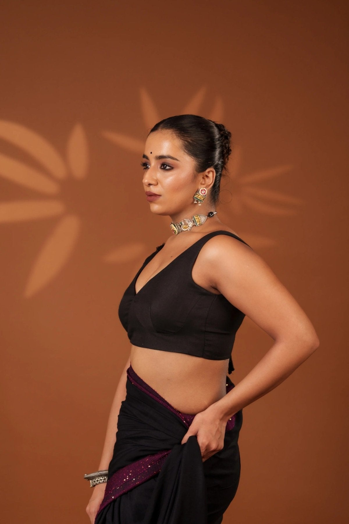 Black Madhubala Blouse - Eternity by Sakshi